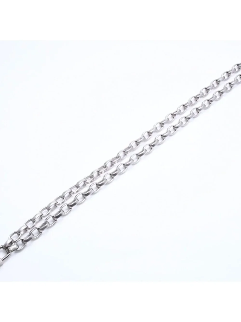 Chanel Necklace Silver Chain CC Logo Metal